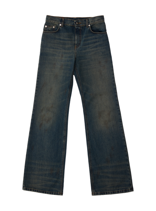 FLAIR CUT DENIM DIRTY BLUE