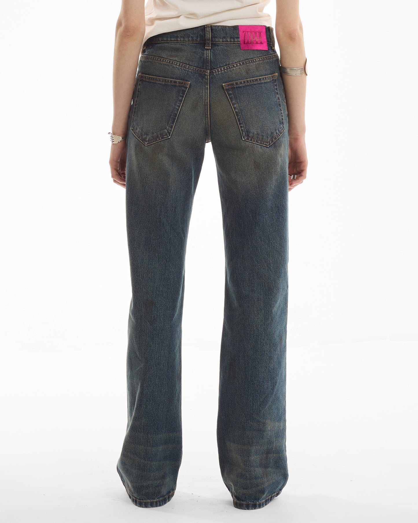 FLAIR CUT DENIM DIRTY BLUE